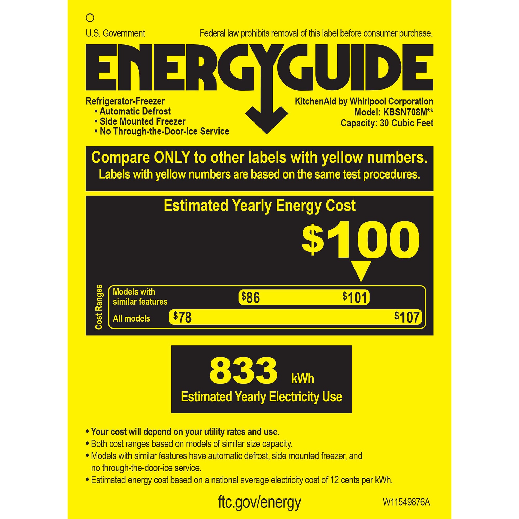 KitchenAid 48 in. 30 cu. ft. Built-In Counter Depth Side by Side Refrigerator with Ice Maker - Custom Panel Ready, Custom Panel Required, hires