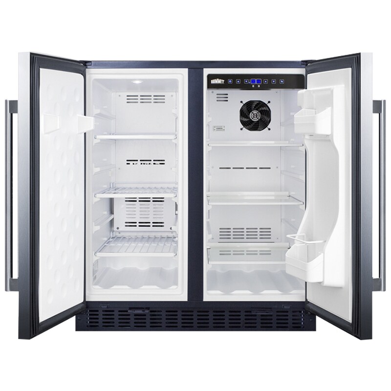 Summit 30 in. 5.4 cu. ft. Side by Side Undercounter Refrigerator - Stainless Steel with Black Cabinet, , hires