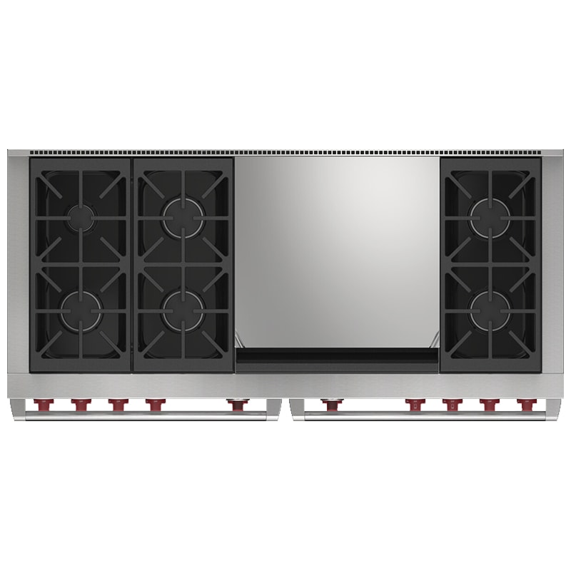 Wolf 60 in. 9.6 cu. ft. Smart Dual Convection Double Oven Dual Fuel Range with 6 Sealed Burners & Griddle - Stainless Steel, , hires