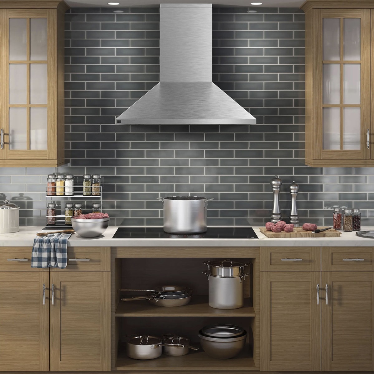 GE Profile 36 in. Smart Convertible Chimney Style Range Hood with 610 CFM, 4 Fan Speeds & 2 LED Lights - Stainless Steel, , hires