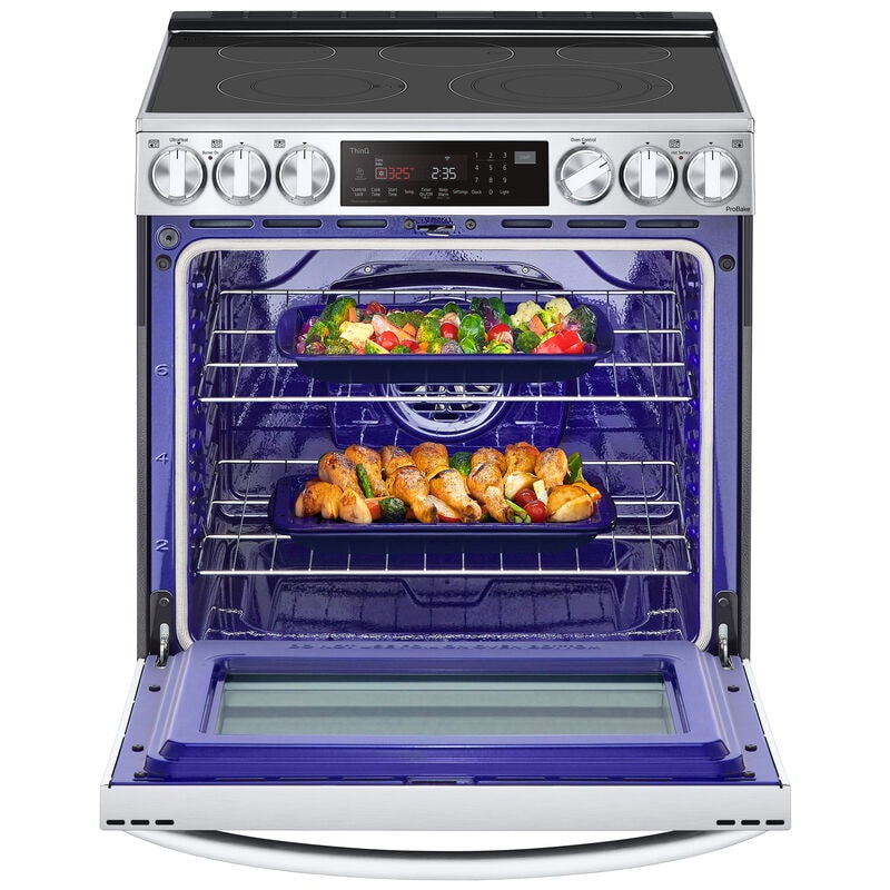 LG InstaView 30 in. 6.3 cu. ft. Smart Air Fry True European Convection Slide-In Electric Range with Radiant Burners - PrintProof Stainless Steel, PrintProof Stainless Steel, hires