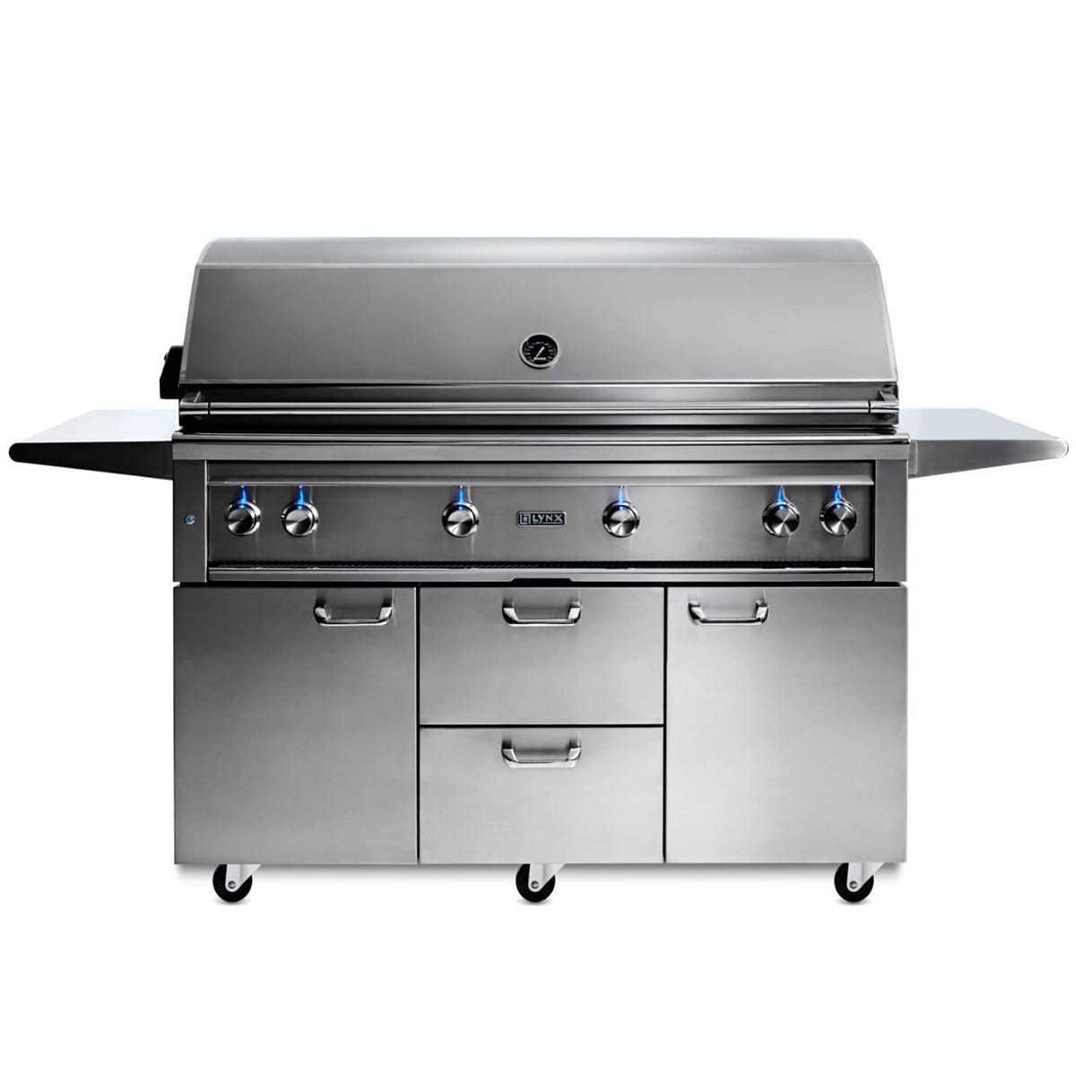 Lynx Professional 54 in. 4-Burner Natural Gas Grill with Rotisserie & Smoker Box - Stainless Steel, , hires
