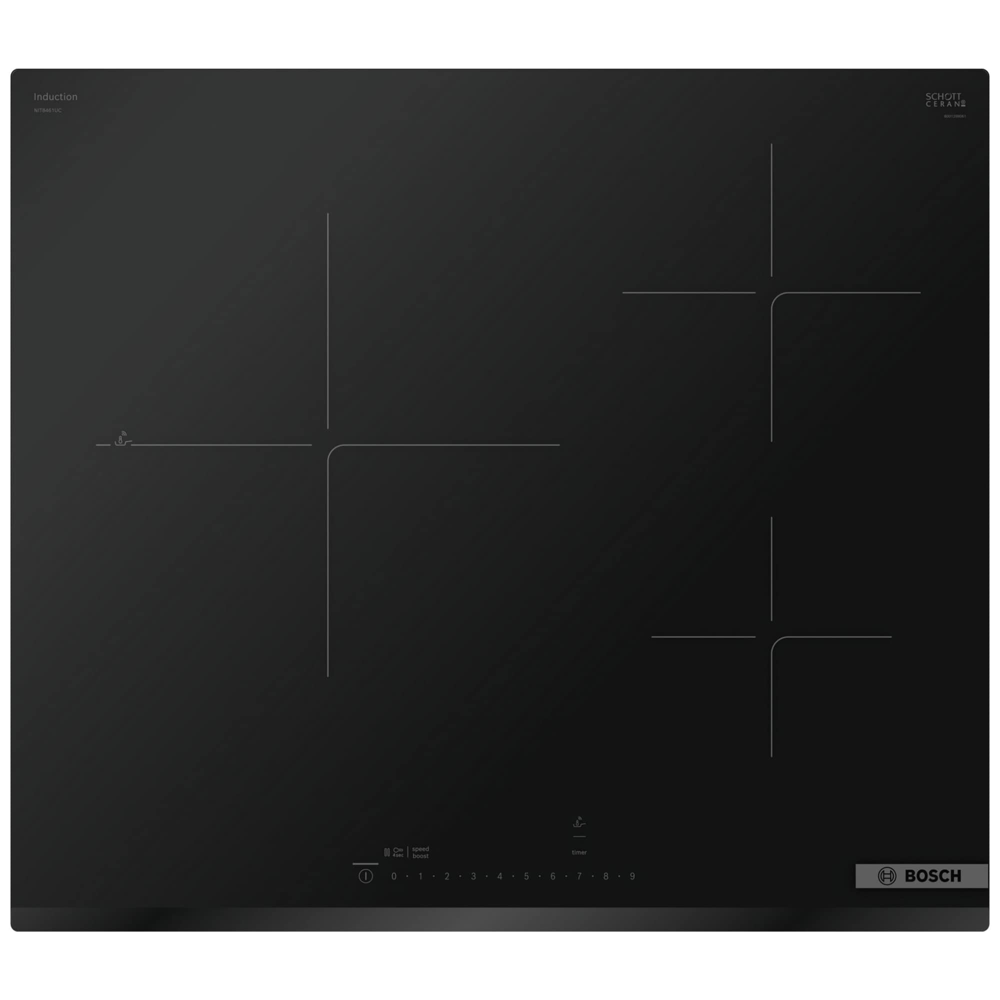 Bosch 800 Series 24 in. 3-Burner Smart Induction Cooktop with Simmer Burner & Power Burner - Black, , hires