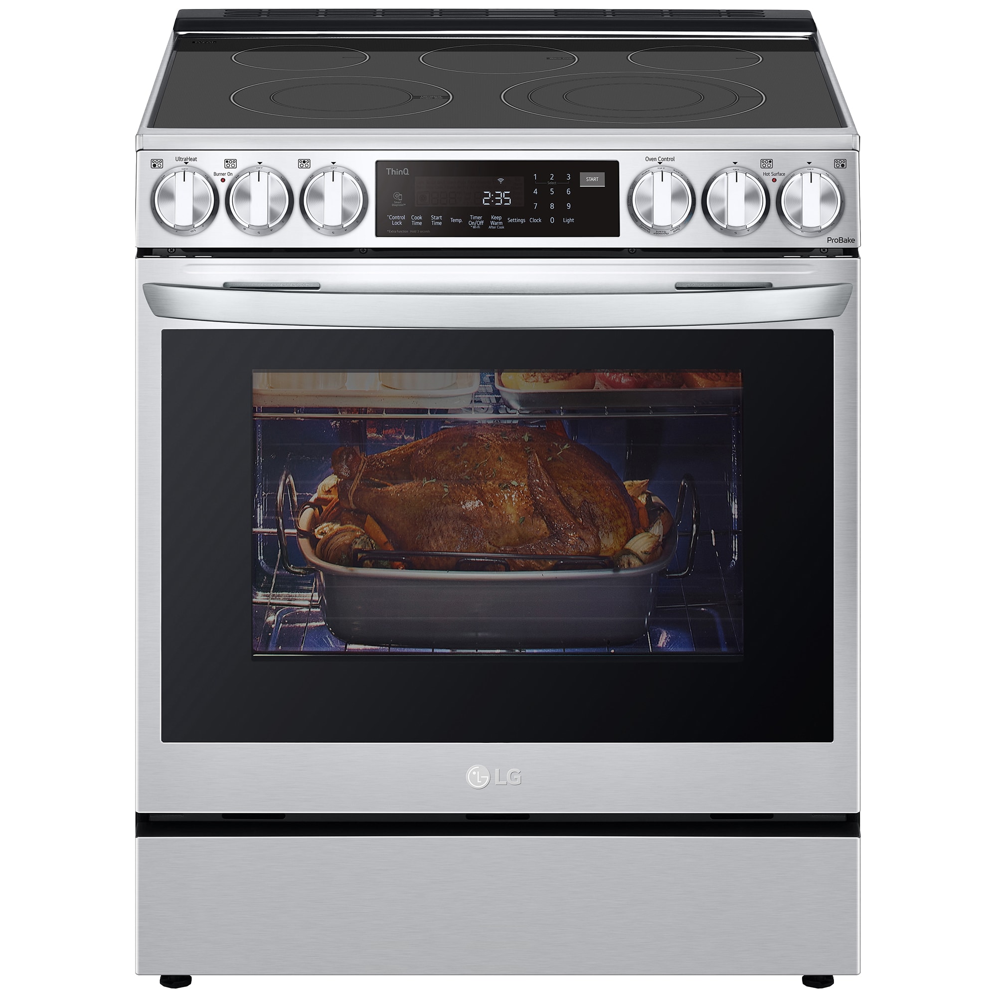 LG InstaView 30 in. 6.3 cu. ft. Smart Air Fry True European Convection Slide-In Electric Range with Radiant Burners - PrintProof Stainless Steel, PrintProof Stainless Steel, hires