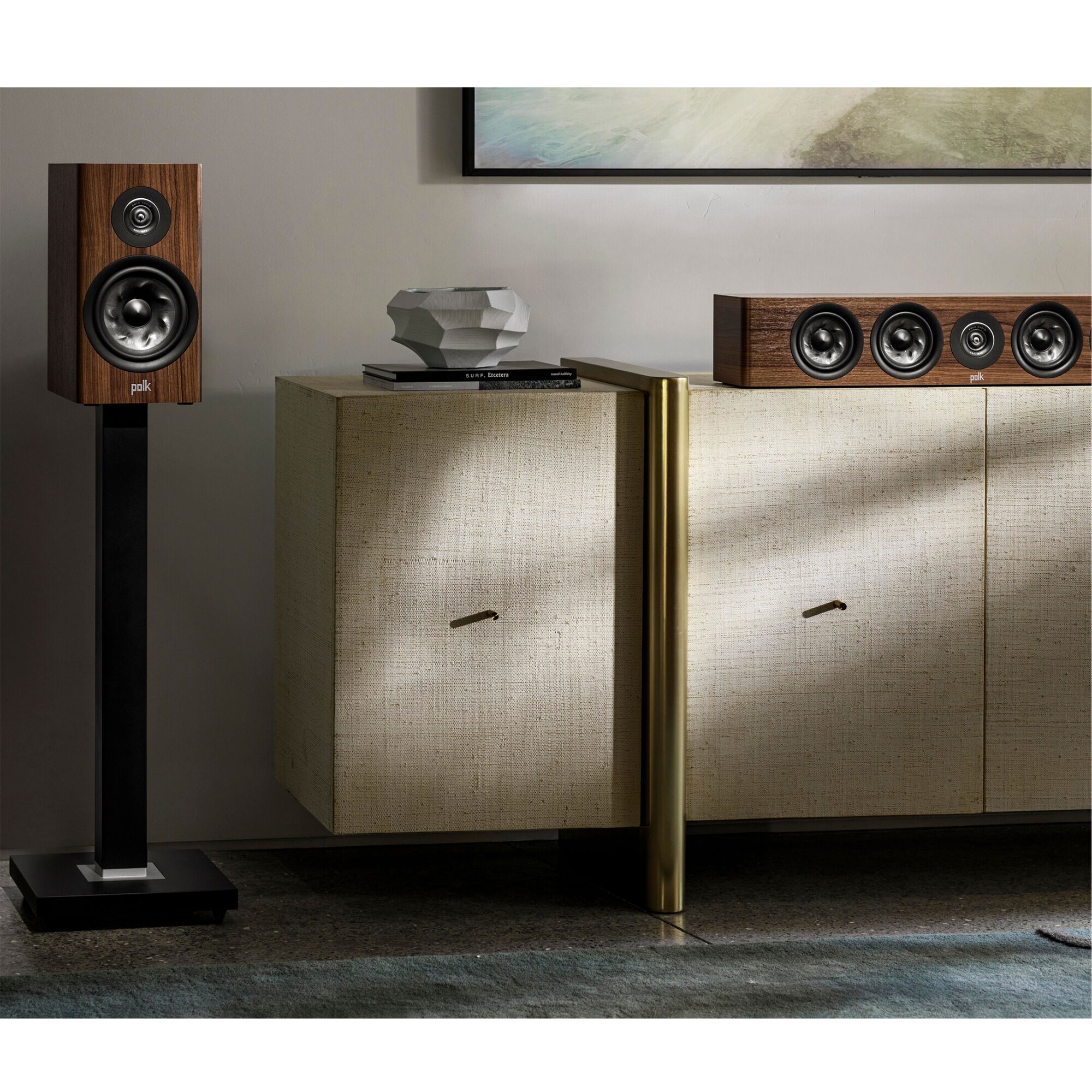 Polk Reserve R350 Premium Slim Center Channel Speaker - Brown, Brown, hires