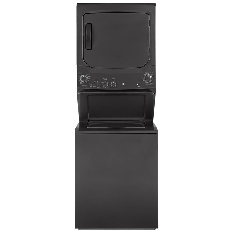 GE 27 in. Laundry Center with 3.8 cu. ft. Washer with 11 Wash Programs & 5.9 cu. ft. Gas Dryer with 4 Dryer Programs & Wrinkle Care - Gray, Gray, hires