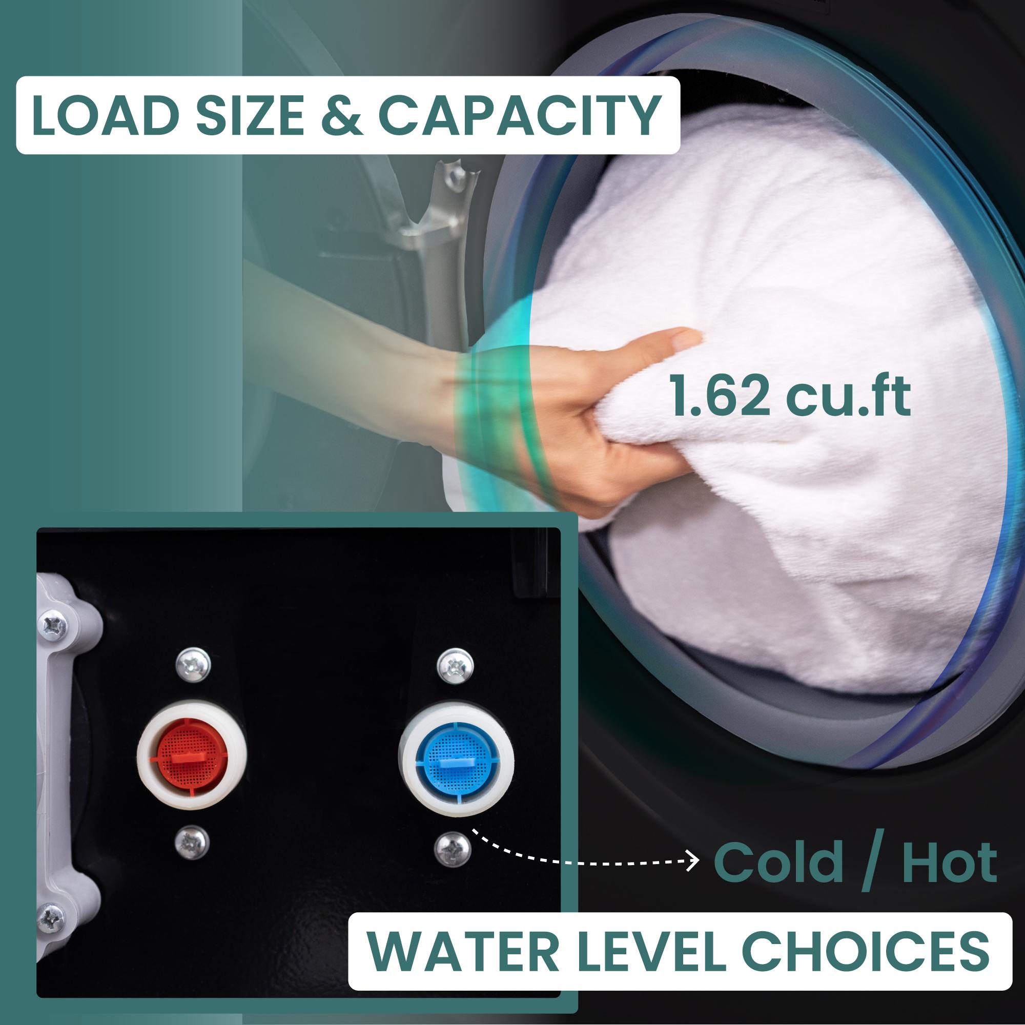 Equator 24 in. 1.6 cu. ft. Electric Front Load Vented/Ventless All-in-One Laundry Center with Pet Cycle, Sanitize Cycle & Sensor Dry - Black, Black, hires