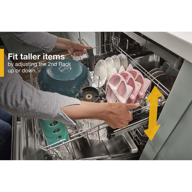 Whirlpool 24 in. Top Control Dishwasher with 47 dBa Sound Level & 3rd-Rack - Fingerprint resistant Black Stainless, Fingerprint Resistant Black Stainless, hires