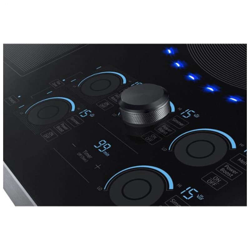 Samsung 36 in. 5-Burner Smart Induction Cooktop with Simmer Burner & Power Burner - Stainless Steel, , hires