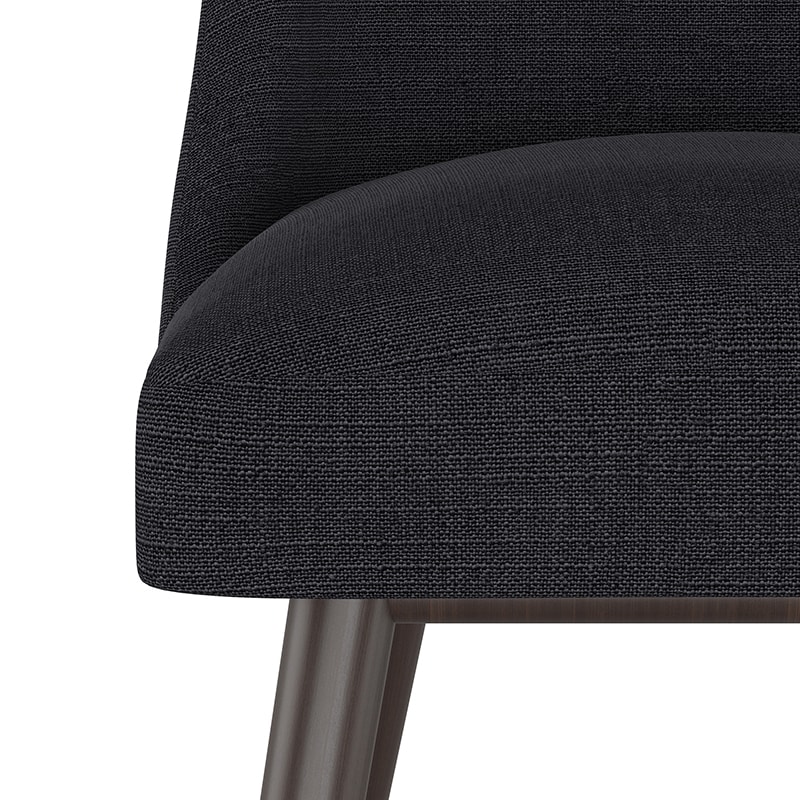 Skyline Furniture Modern Mid Century Counter Height Stool in Linen Fabric - Black, Black, hires