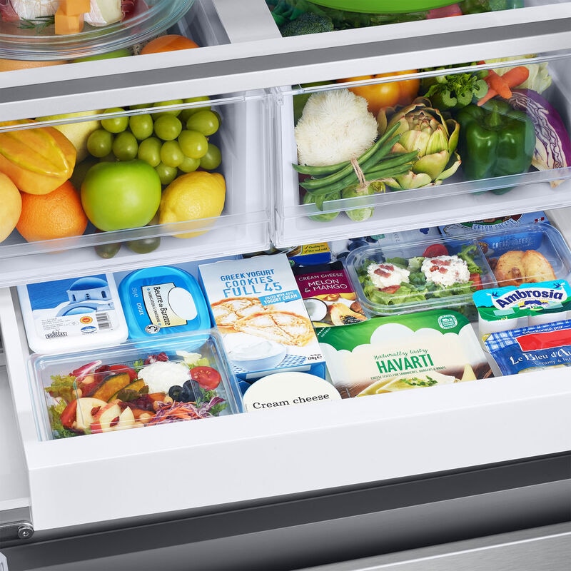 Samsung 33 in. 24.5 cu. ft. Smart French Door Refrigerator with Internal Water Dispenser - Fingerprint Resistant Stainless Steel, , hires