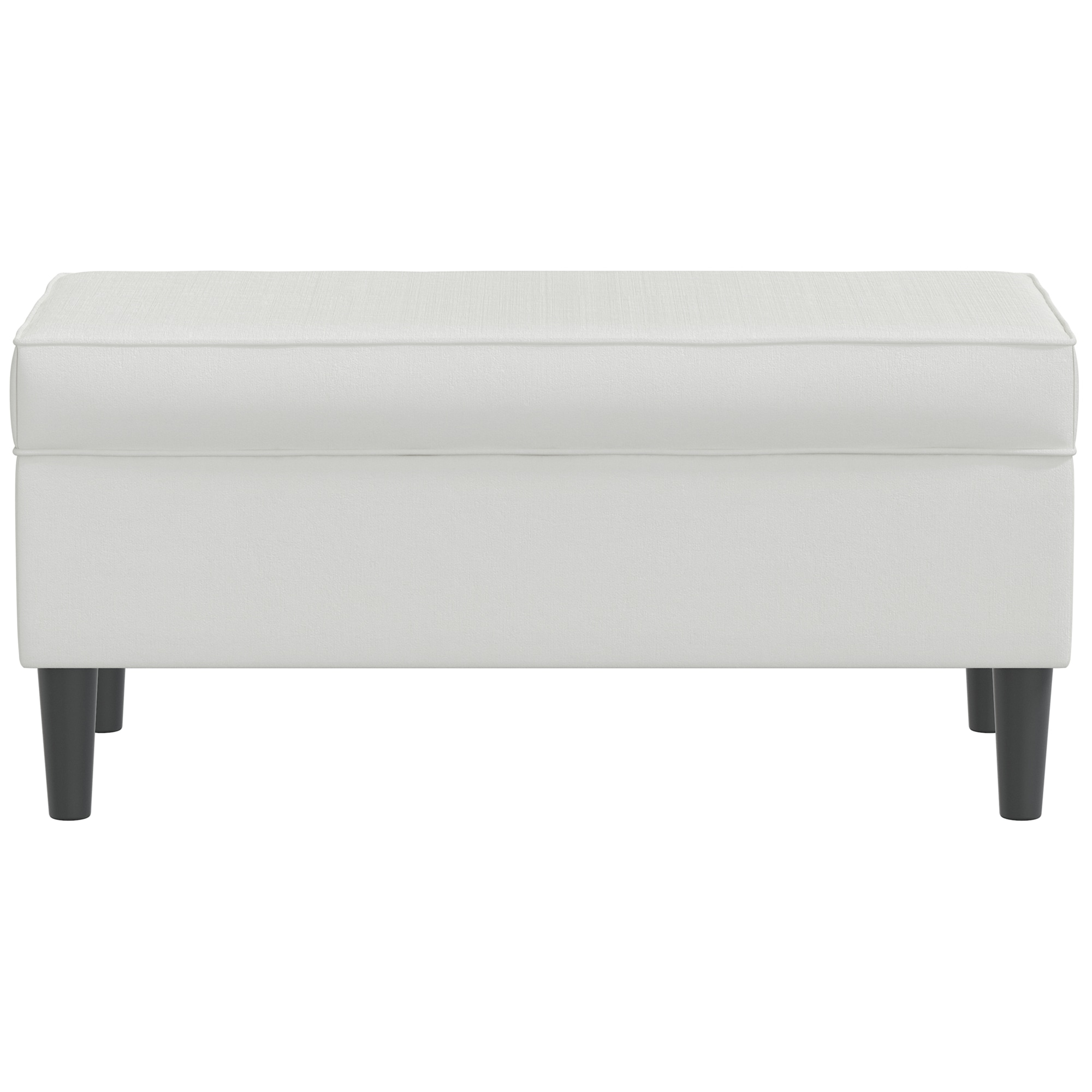 Skyline Furniture Upholstered Storage Bench In Velvet Fabric - Snow, , hires