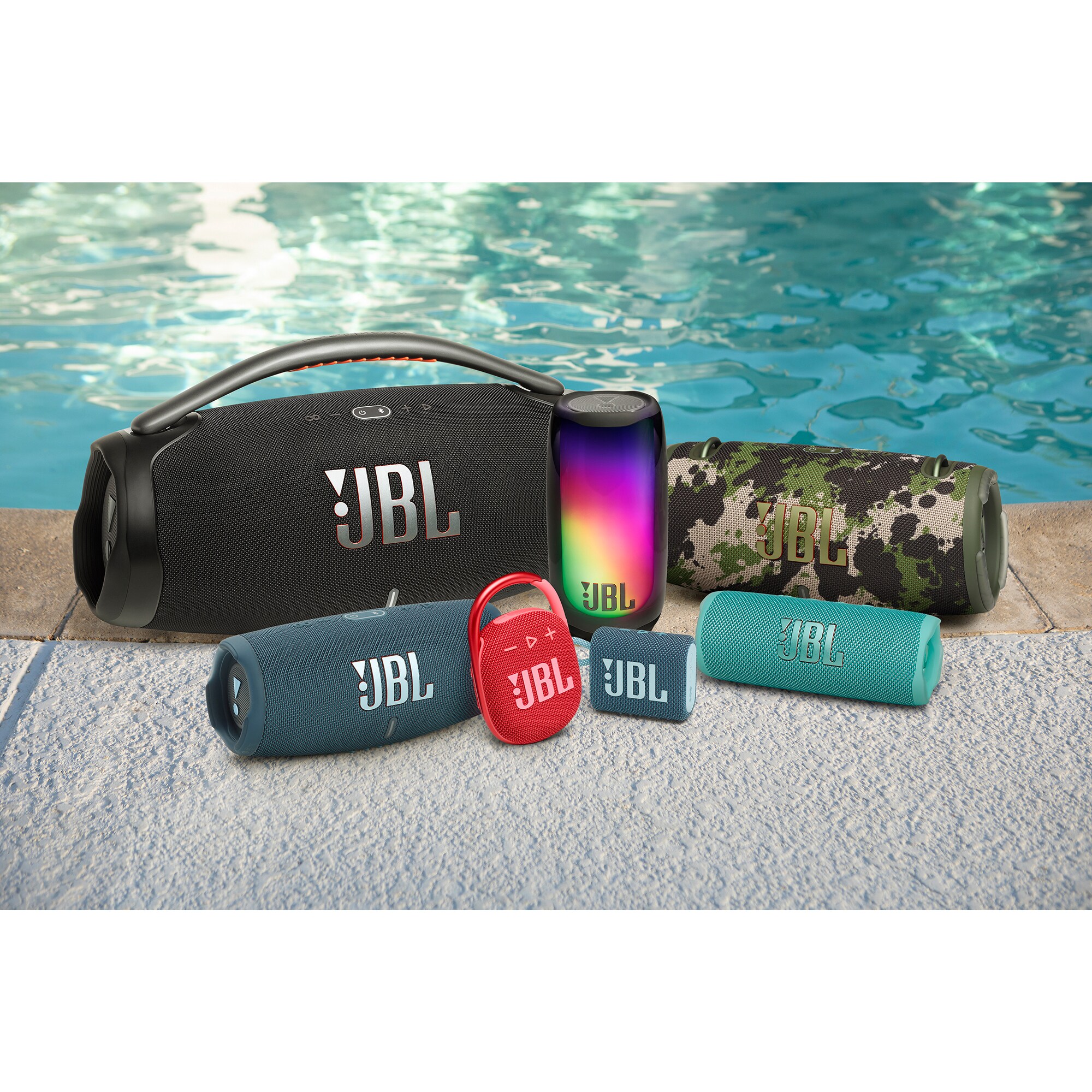 JBL Flip 6 Portable Rechargeable Waterproof Bluetooth Speaker - Camouflage, Squad, hires