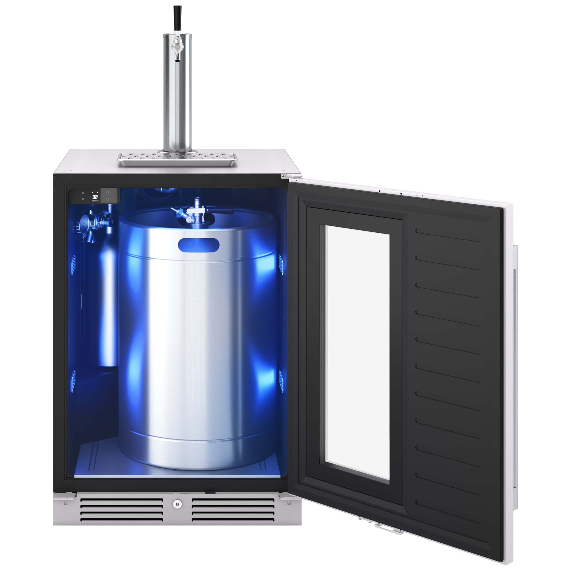 Zephyr Presrv 24 in. 6.0 cu. ft. Beer Dispenser & Beverage Cooler with Digital Controls - Stainless Steel, , hires