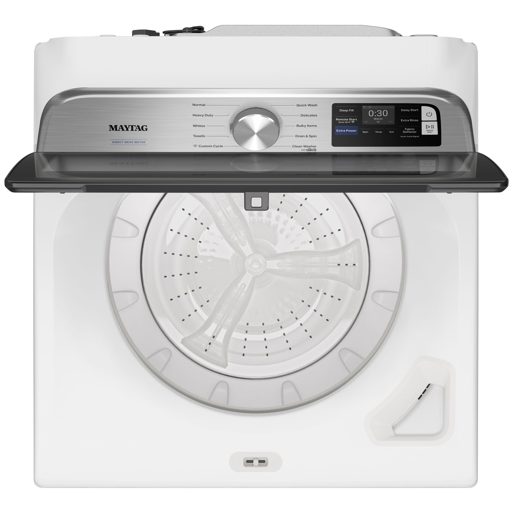 Maytag 27 in. 5.3 cu. ft. Smart Top Load Washer with Impeller & Extra Power - White, White, hires