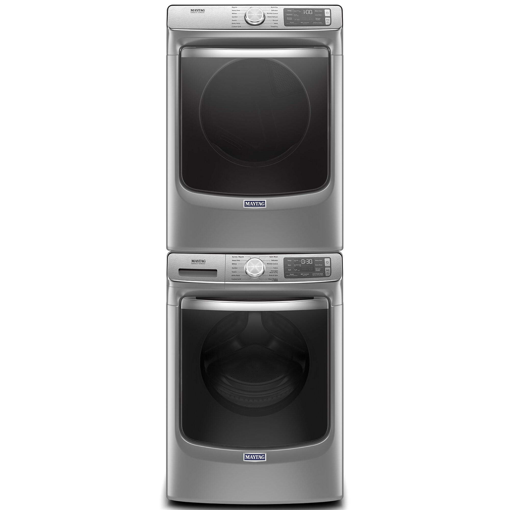 Maytag 27 in. 7.3 cu. ft. Smart Stackable Gas Dryer with Extra Power Button, IndustryExclusive