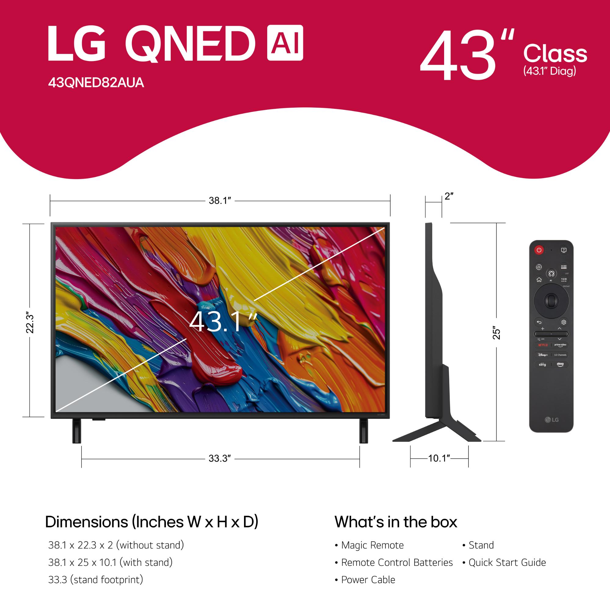 LG - 43" Class QNED82A Series QNED 4K UHD Smart webOS TV, , hires