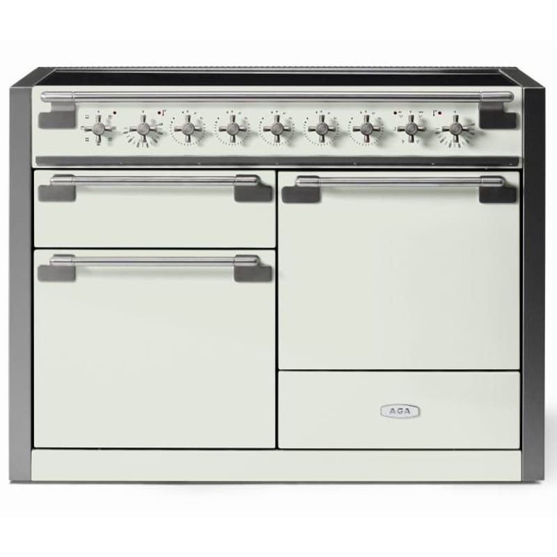 AGA Elise Series 48 in. 6.0 cu. ft. True European Convection Double Oven Electric Range with 5 Induction Burners - White, White, hires