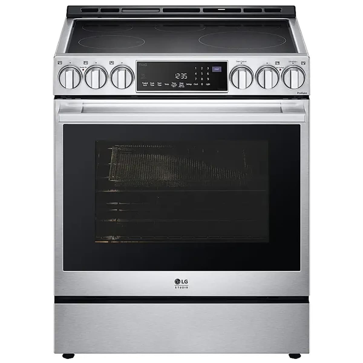 LG Studio 30 in. 6.3 cu. ft. Smart Air Fry True European Convection Slide-In Electric Range with 4 Induction Burners & 1 Radiant Burner - Stainless Steel, , hires