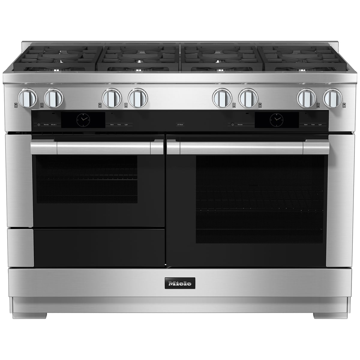 Miele 48 in. 5 cu. ft. Smart Standard Convection Speed Double Oven Dual Fuel Range with 8 Sealed Burners - Clean Steel, , hires