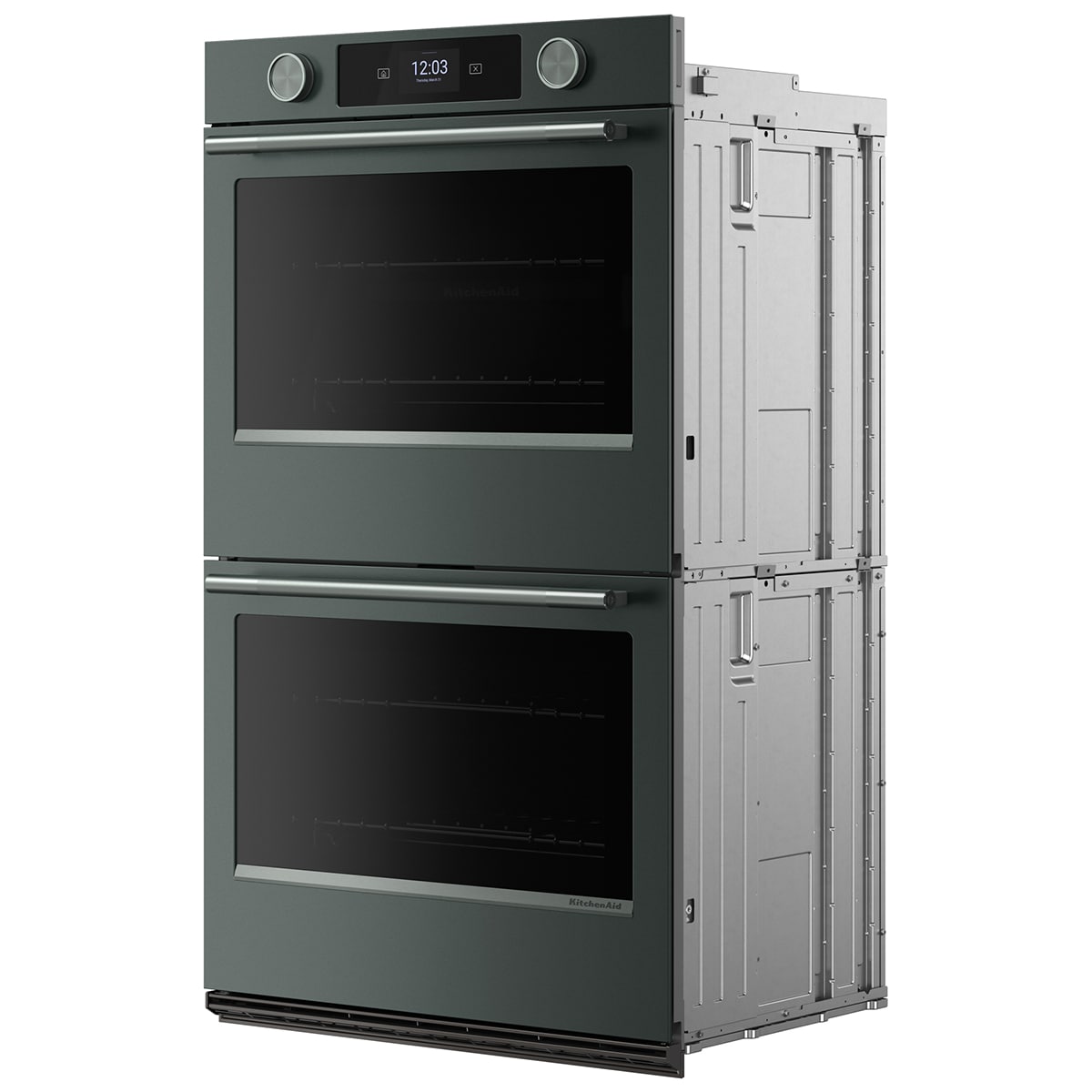 KitchenAid 30 in. 10.0 cu. ft. Smart Top Control Steam Electric Double Wall Oven with True European Convection - Juniper, , hires