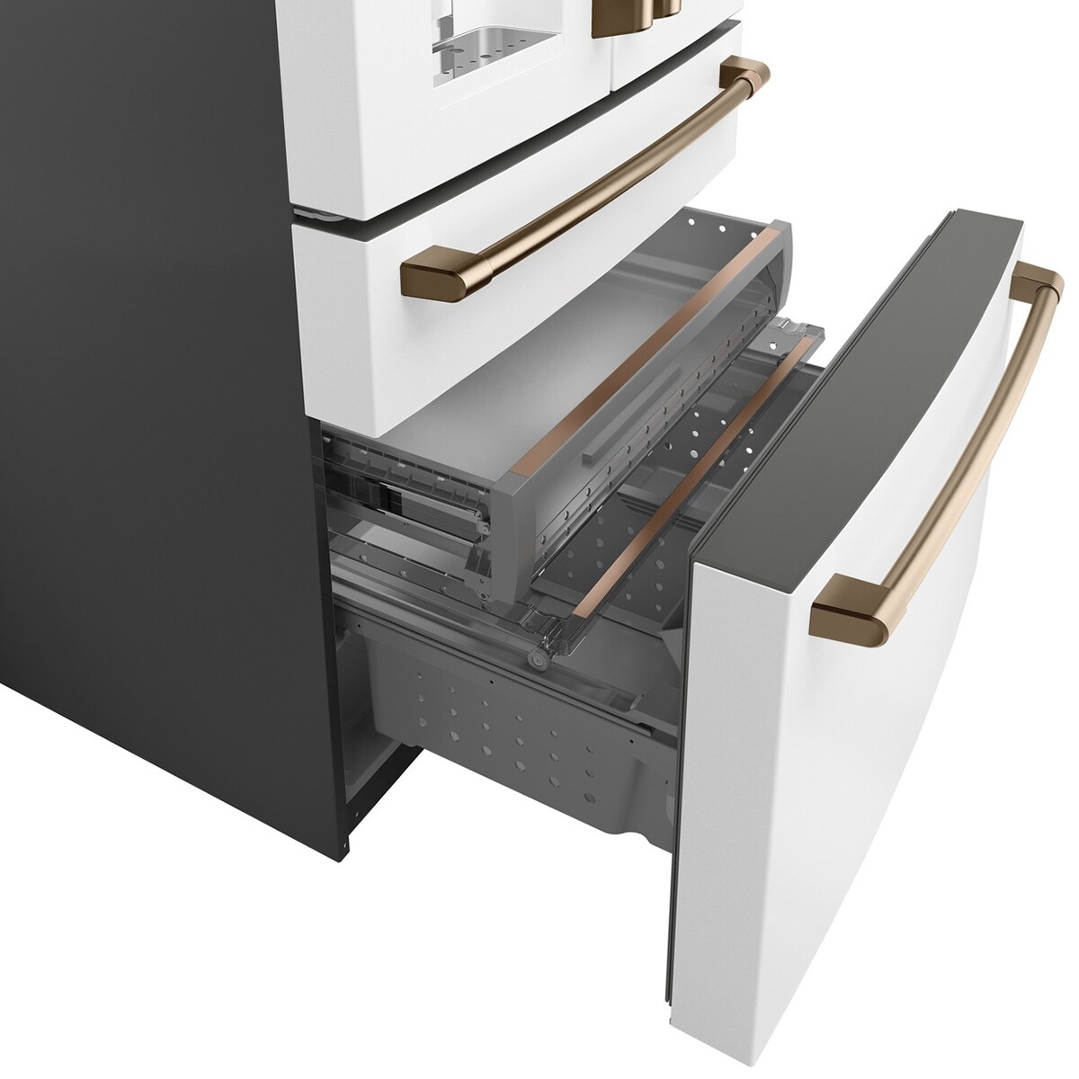 Cafe 36 in. 27.8 cu. ft. Smart 4-Door French Door Refrigerator with Ice & Water Dispenser - Matte White, Matte White, hires