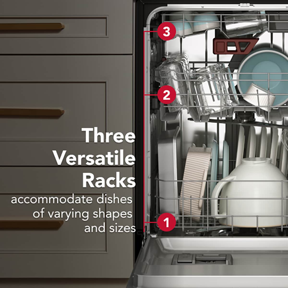 KitchenAid 24 in. Front Control Dishwasher with 41 dBA Sound Level, 3rd-Rack, ProDry System & Pocket Handle - Black Ore, , hires