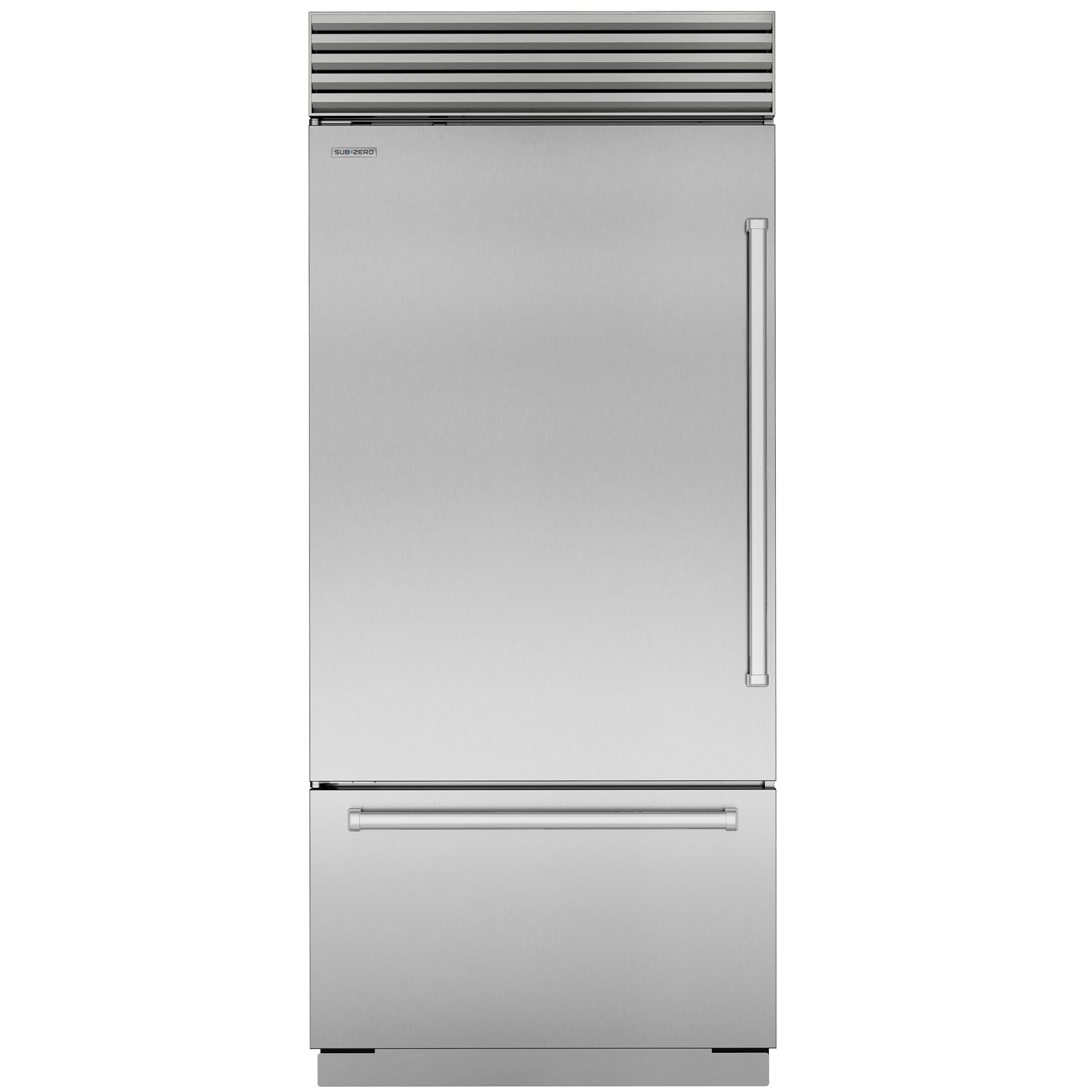 Sub-Zero Classic Series 36 in. Built-In 20.7 cu. ft. Left-Hinged Smart Counter Depth Bottom Freezer Refrigerator with Tubular Handles - Stainless Steel, , hires
