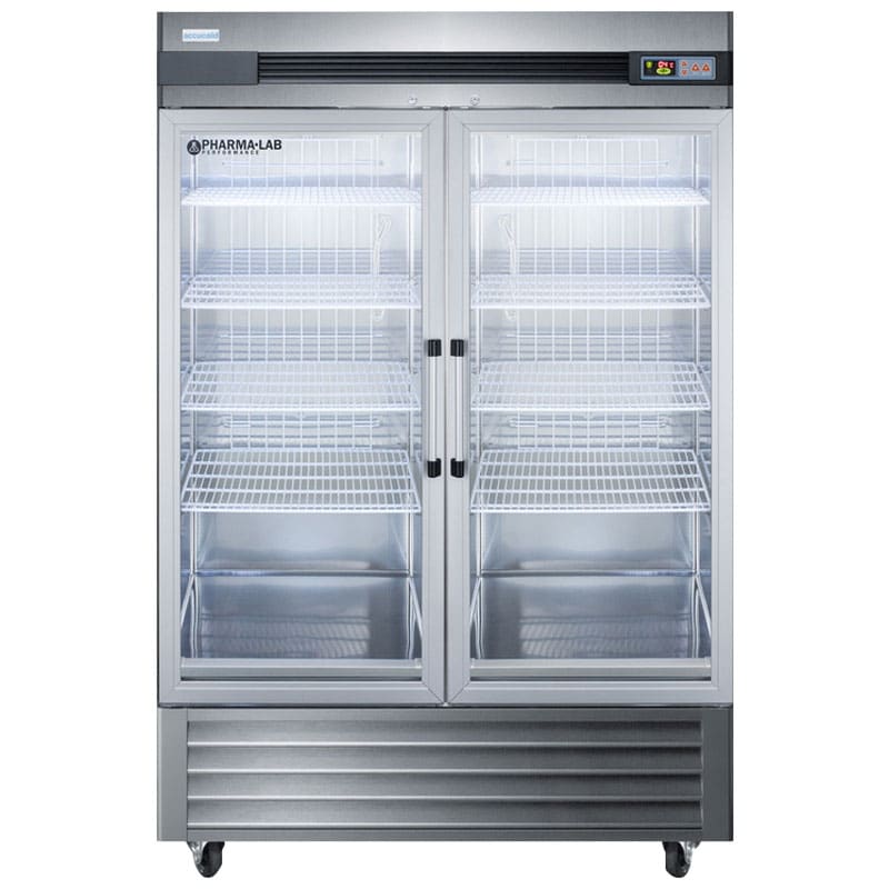 Summit Performance Series Pharma-Lab 55 in. 49.0 cu. ft. French Door Freezerless Refrigerator with Glass Doors - Stainless Steel, , hires