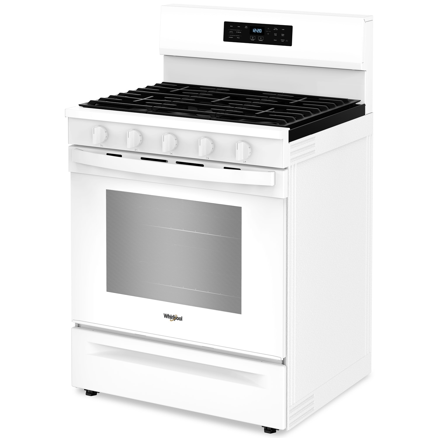 Whirlpool 30 in. 5 cu. ft. Air Fry Standard Convection Gas Range with 5 Sealed Burners - White, White, hires