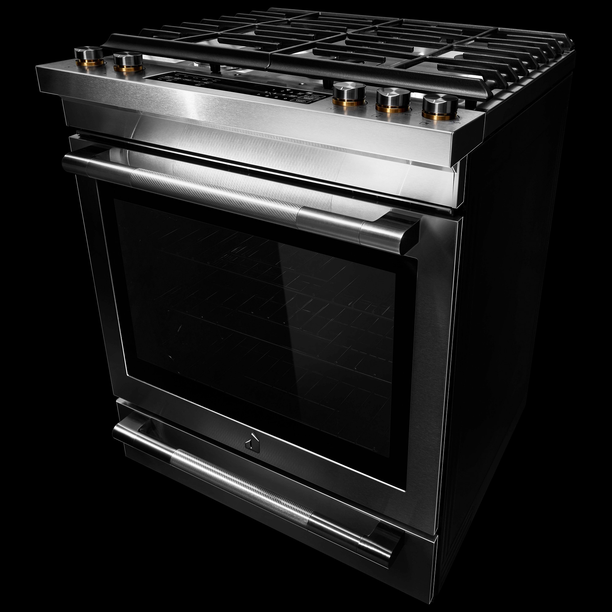 JennAir 30 in. 6.8 cu. ft. Air Fry True European Convection Slide-In Dual Fuel Range with 5 Sealed Burners - Stainless Steel, , hires