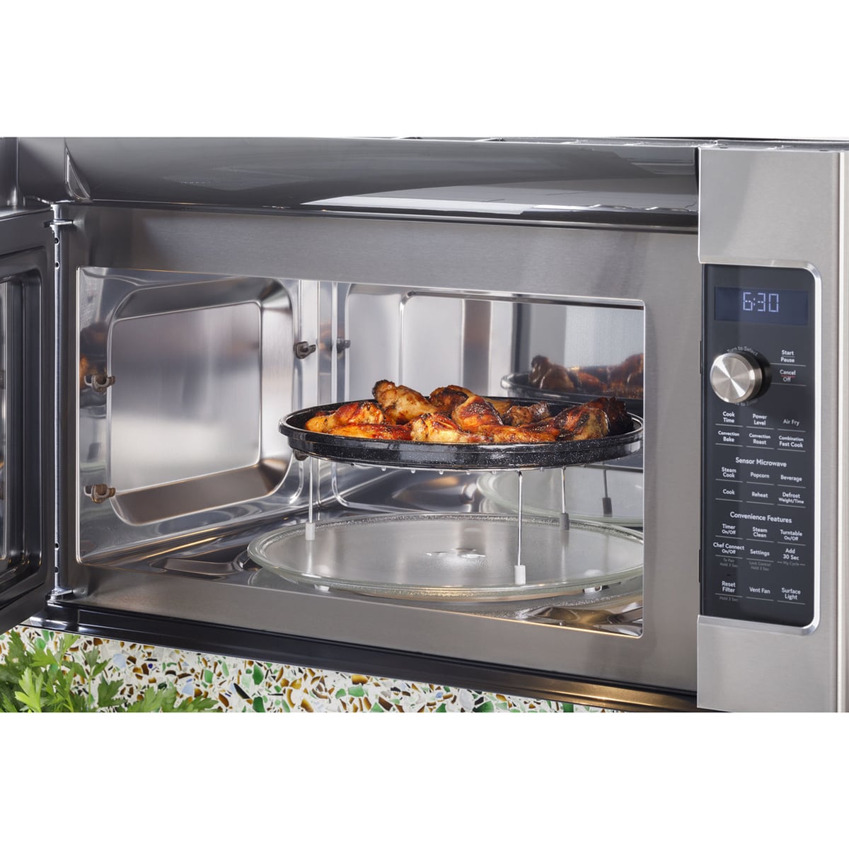 Cafe 30 in. 1.7 cu. ft. 950W Over-the-Range Microwave with 300 CFM, Convection & Sensor Cooking - Matte White, Matte White, hires