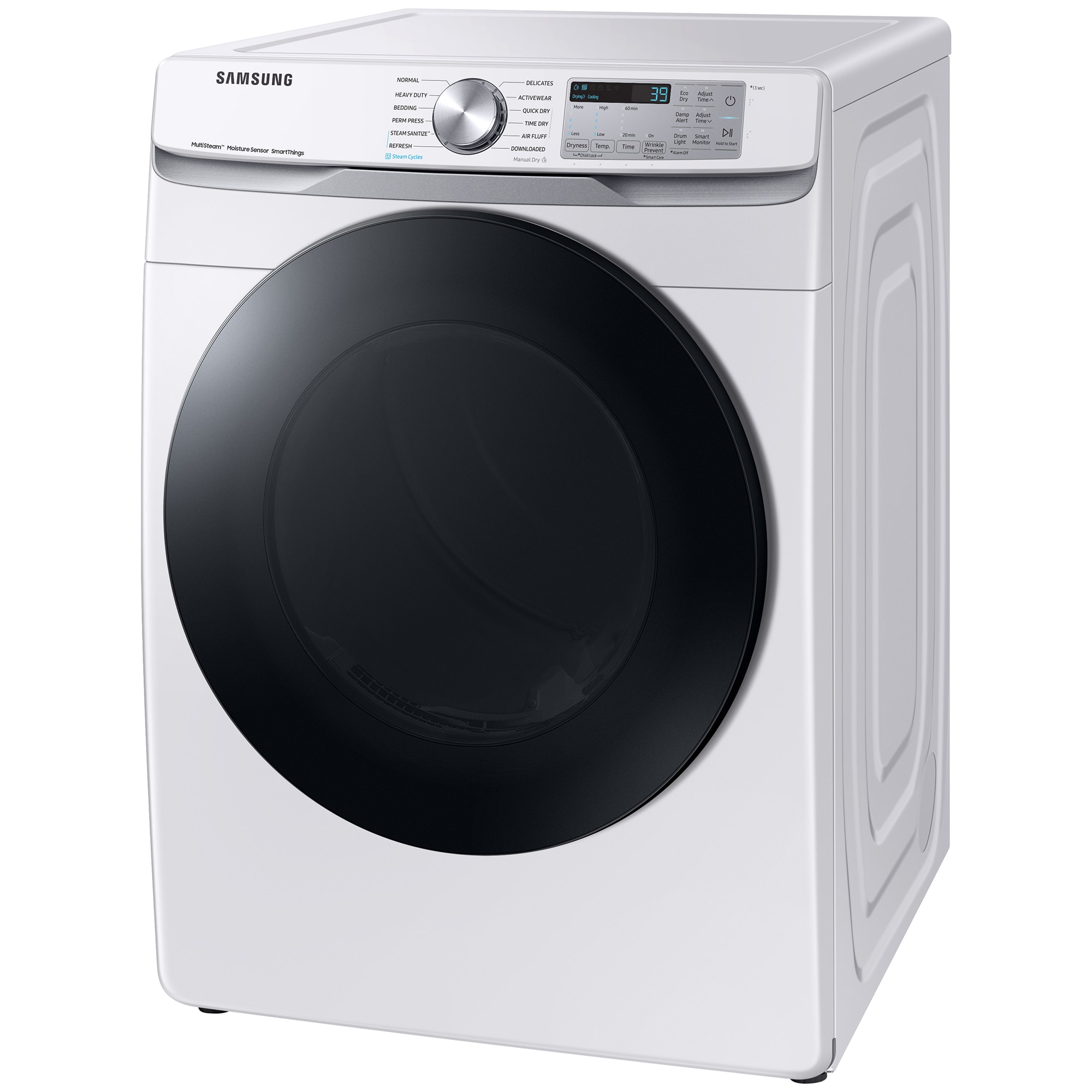Samsung 27 in. 7.5 cu. ft. Smart Stackable Gas Dryer with Sanitize+, Steam Cycle & Sensor Dry - White, White, hires