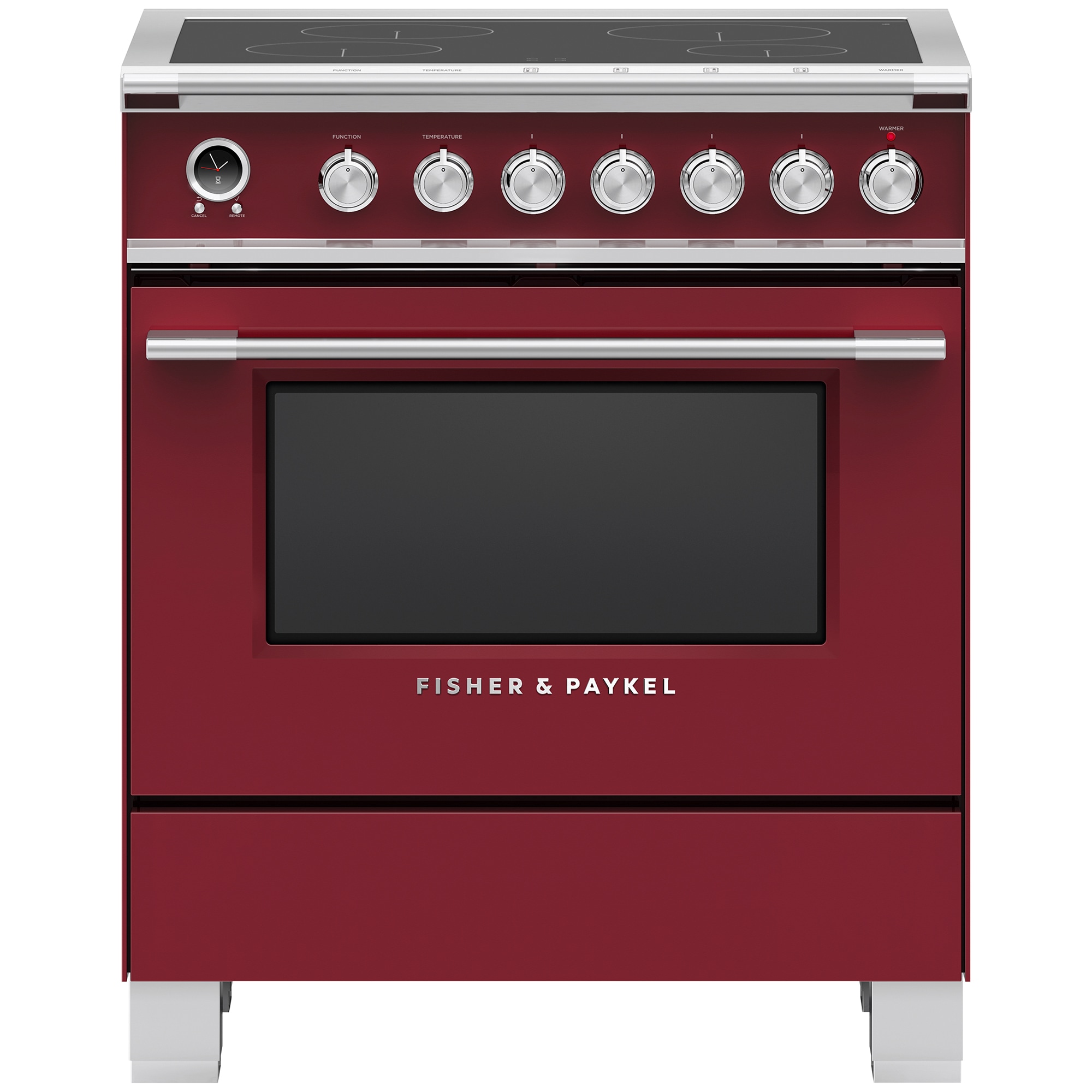 Fisher & Paykel Series 9 Classic 30 in. 3.5 cu. ft. True European Convection Electric Range with 4 Induction Burners - Red, , hires