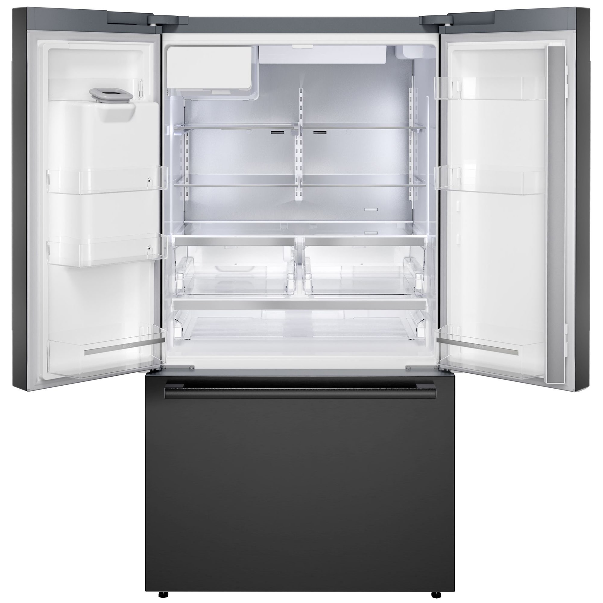 Bosch 500 Series 36 in. 26 cu. ft. Smart French Door Refrigerator with Ice & Water Dispenser - Black Stainless Steel, , hires