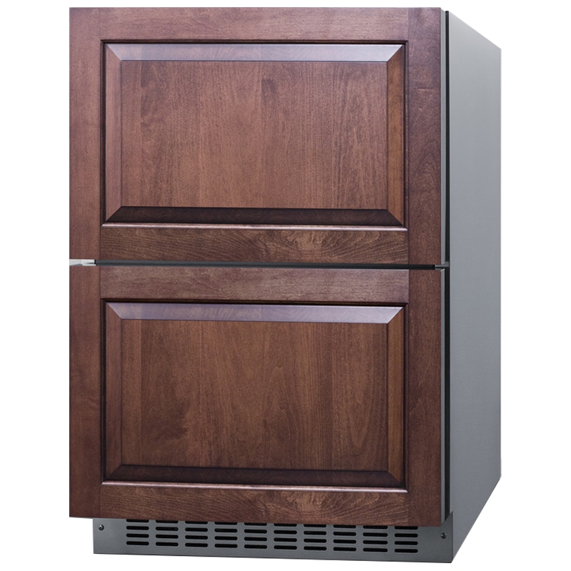 Summit 24 in. 3.9 cu. ft. Double Refrigerator & Freezer Drawer - Stainless Steel/Panel Ready, , hires