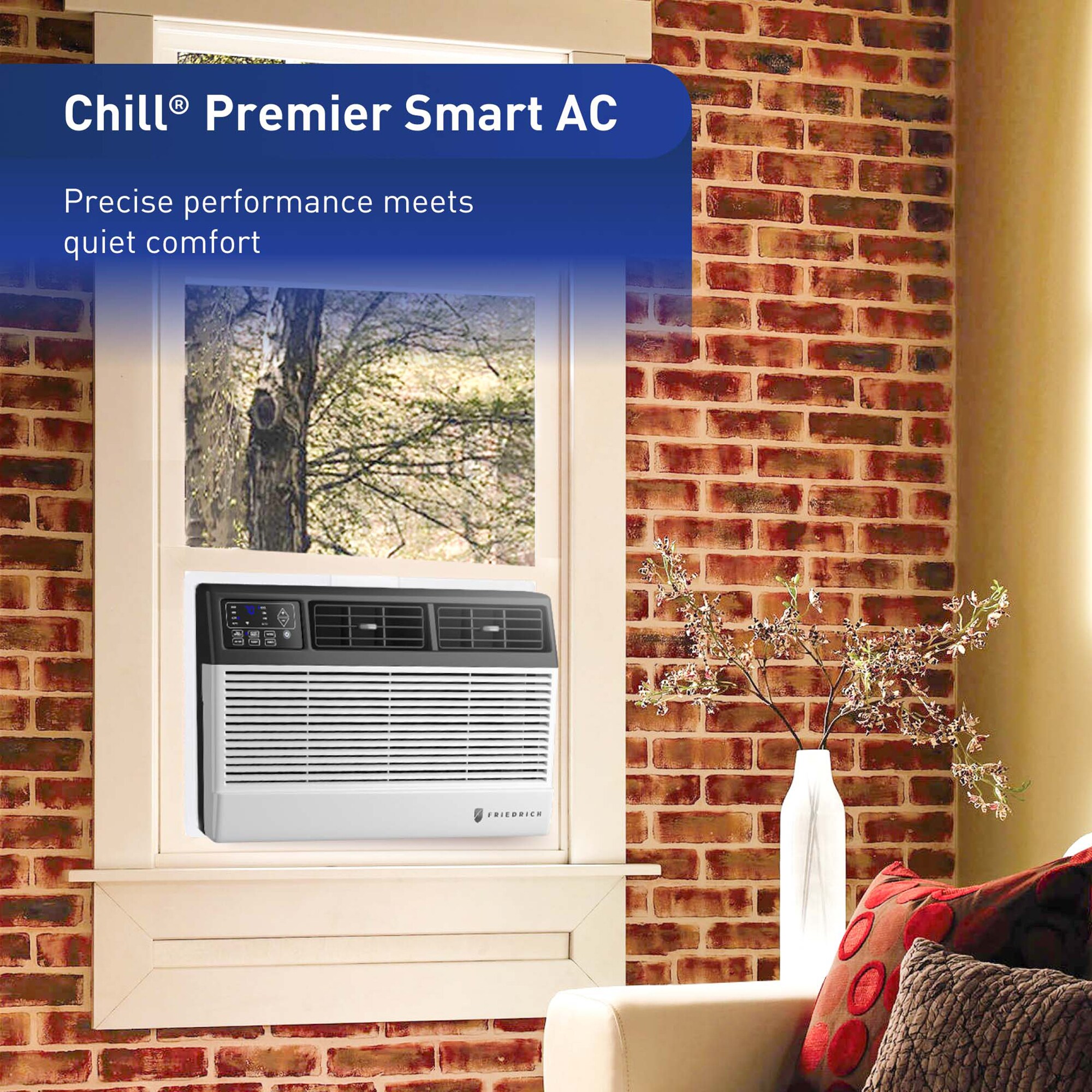 Friedrich Chill Premier Series 10,000 BTU 115V Smart Window Air Conditioner with 3 Fan Speeds, Remote Control - White, , hires