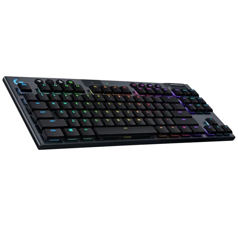 Logitech G915 TKL Tenkeyless Lightspeed Wireless RGB Mechanical Gaming Keyboard - Carbon, , hires