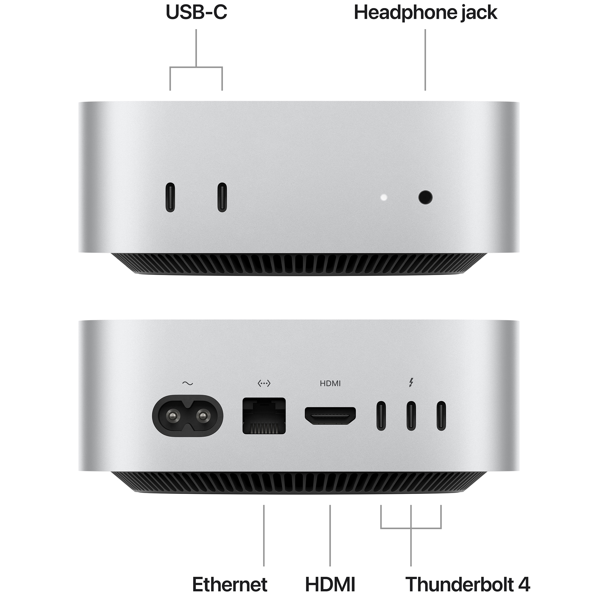 Apple Mac Mini (2024) with Apple M4 10-Core CPU, 10-Core GPU, 16 GB RAM, 512 GB SSD & Mac OS - Silver, , hires