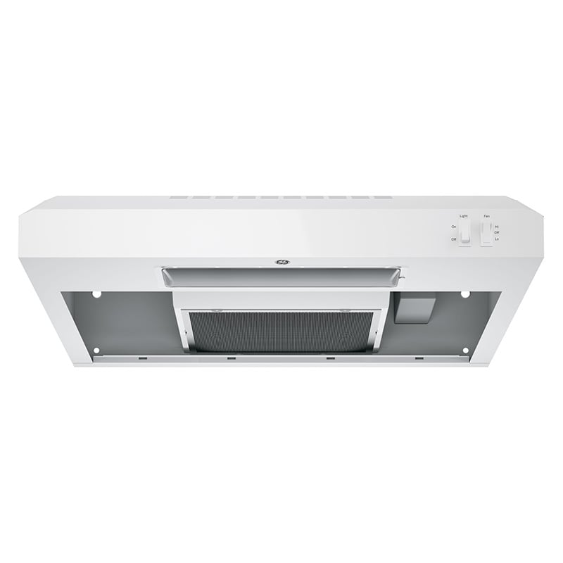 GE 24 in. Convertible Standard Style Range Hood with 200 CFM, 2 Fan Speeds & 1 Incandescent Light - White on White, , hires
