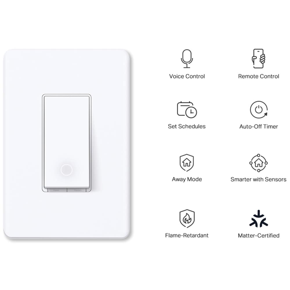 TP-Link - Tapo Smart Wi-Fi Light Switch with Matter - White, , hires