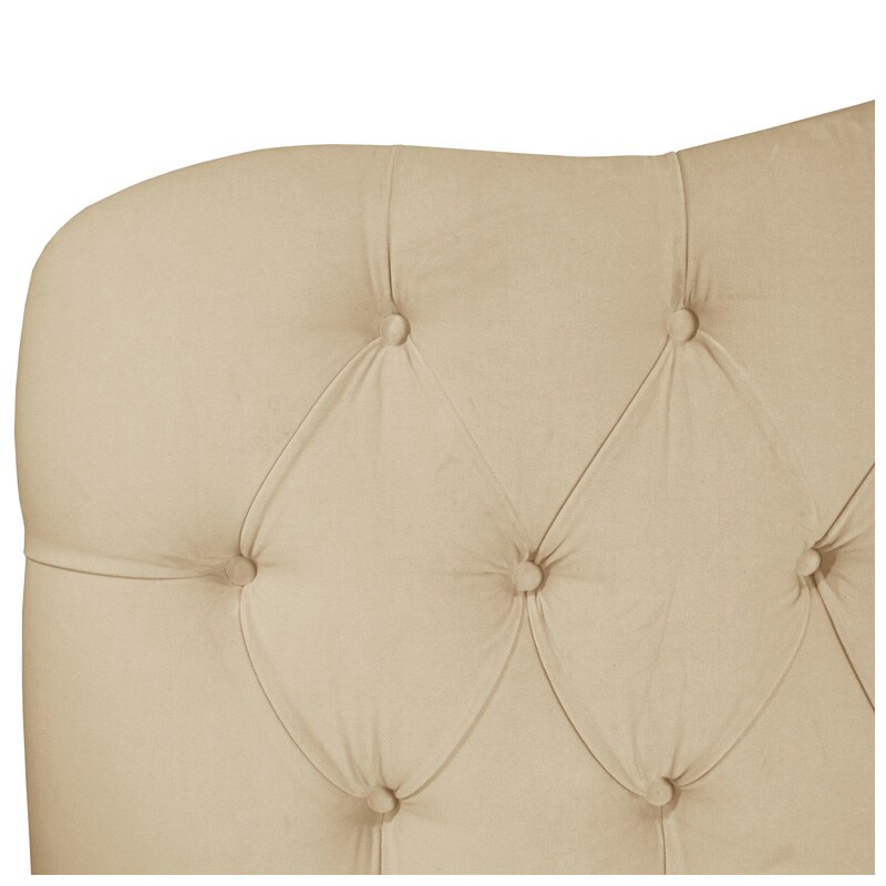 Skyline Furniture Tufted Velvet Fabric Upholstered Full Size Bed - Buckwheat, Buckwheat, hires