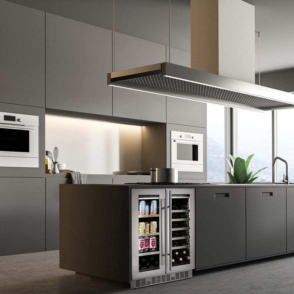 Danby Appliances 24 in. Built-In 4.5 cu. ft. Compact Beverage Center with Adjustable Shelves & Digital Control - Stainless Steel, , hires