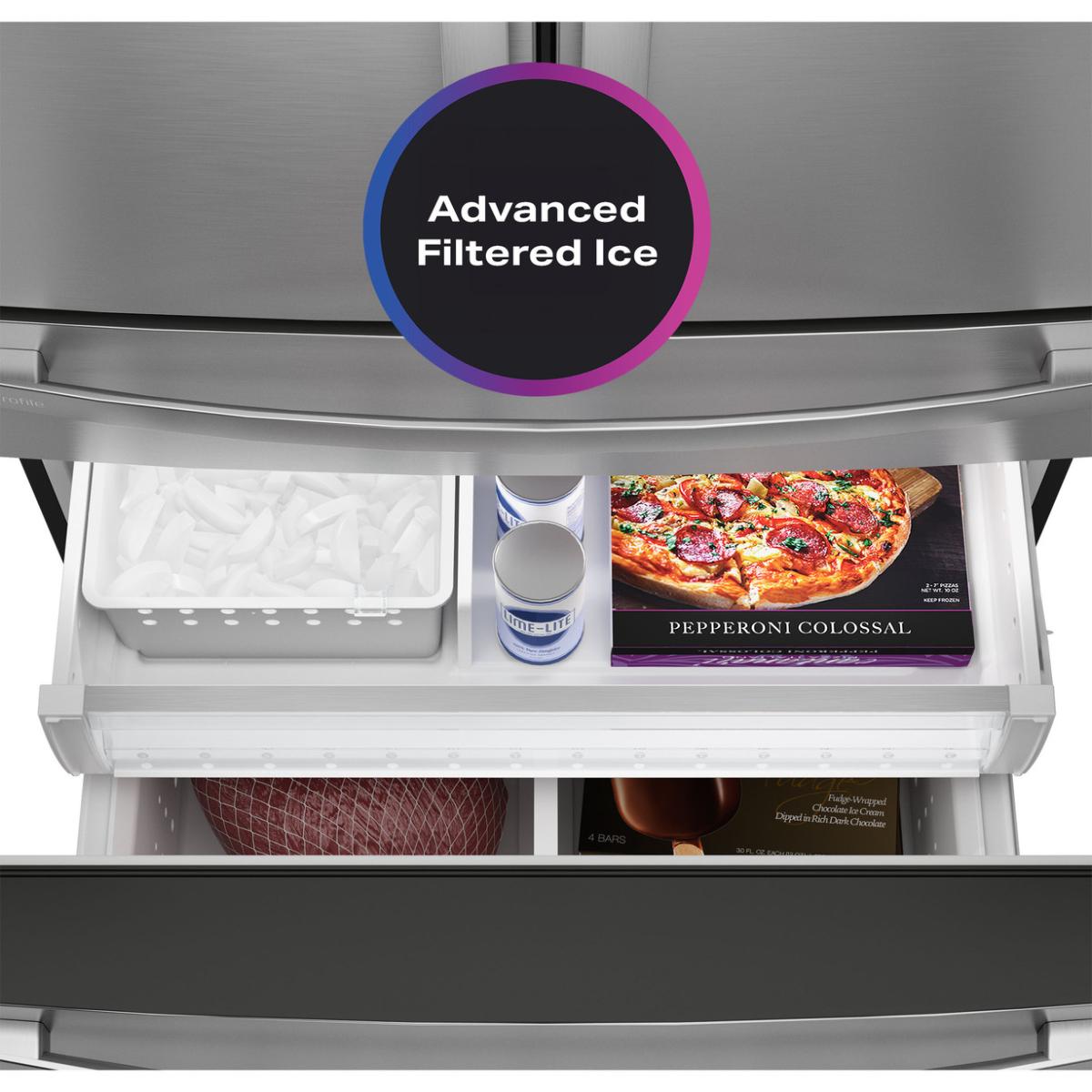 GE Profile 36 in. 23.3 cu. ft. Smart Counter Depth 4-Door French Door Refrigerator with Internal Water AutoFill Pitcher - Fingerprint Resistant Stainless, , hires