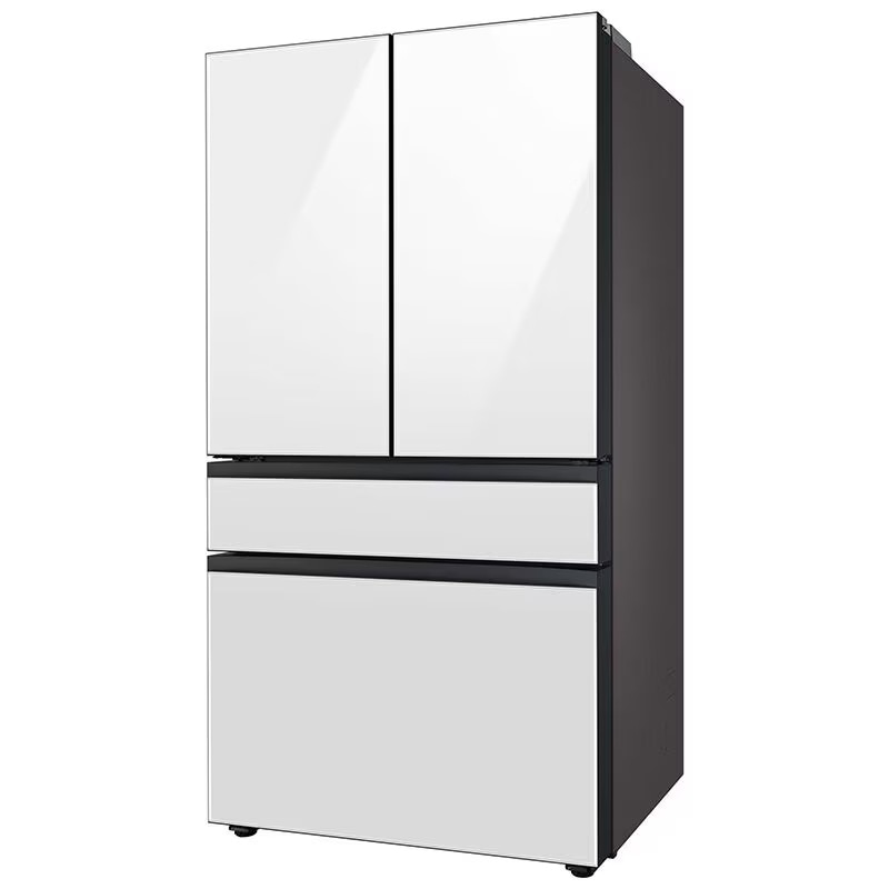 Samsung Bespoke 36 in. 28.8 cu. ft. Smart 4-Door French Door Refrigerator with Internal Water Dispenser - White Glass, White Glass, hires