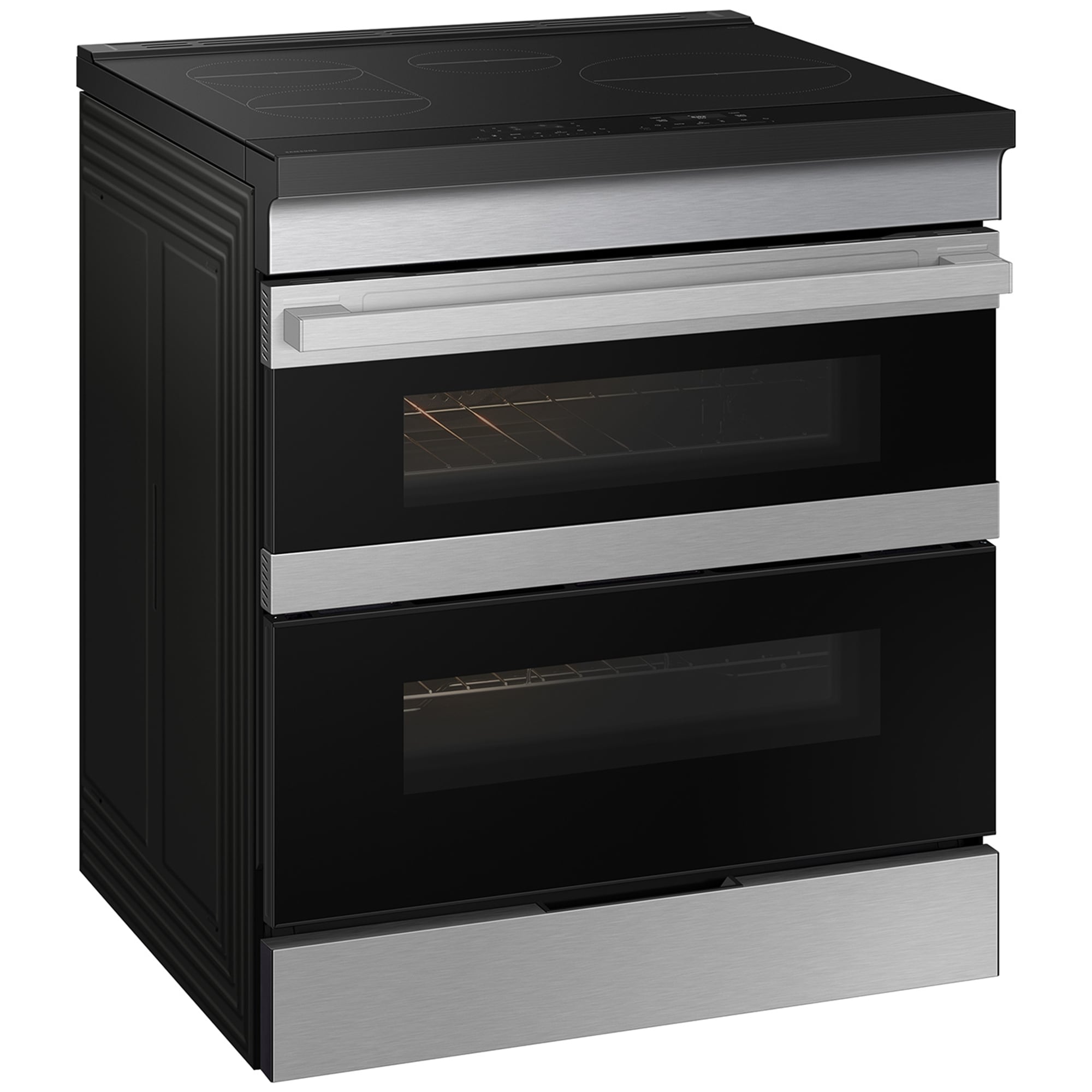 Samsung Bespoke 30 in. 6.1 cu. ft. Smart Air Fry True European Convection Double Oven Slide-In Electric Range with 4 Induction Burners - Stainless Steel, , hires