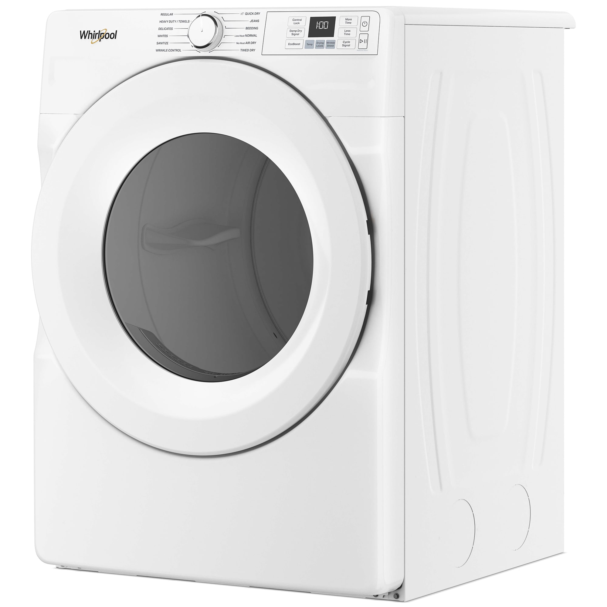 Whirlpool 27 in. 7.4 cu. ft. Stackable Electric Dryer with Quick Dry Cycle & Sanitize Cycle - White, , hires
