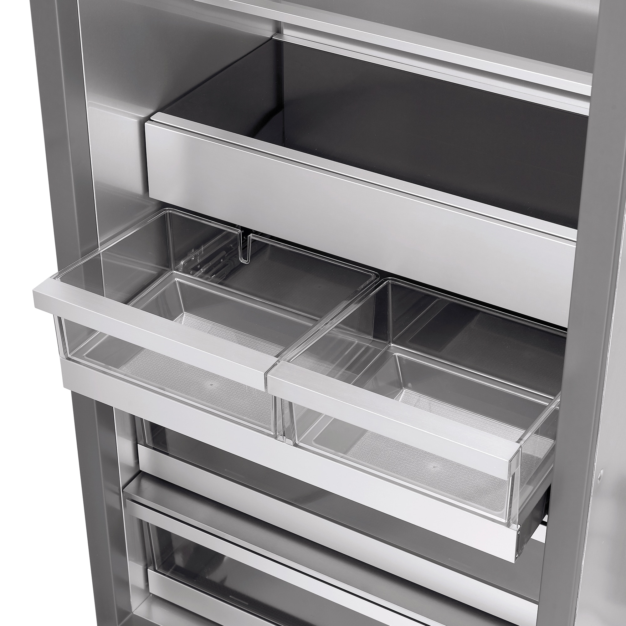 Signature Kitchen Suite 30 in. 17.8 cu. ft. Built-in Smart Triple-Drawers Upright Freezer with Ice-Maker & Adjustable Shelves - Custom Panel Ready, , hires