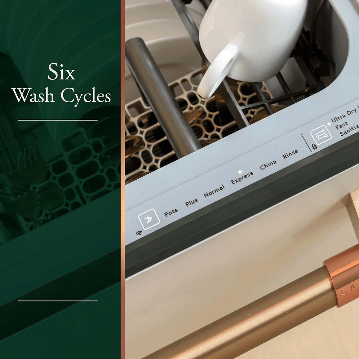 Cafe 24 in. Smart Dishwasher with Top Control & 45 dBa Sound Level - Stainless Steel, , hires