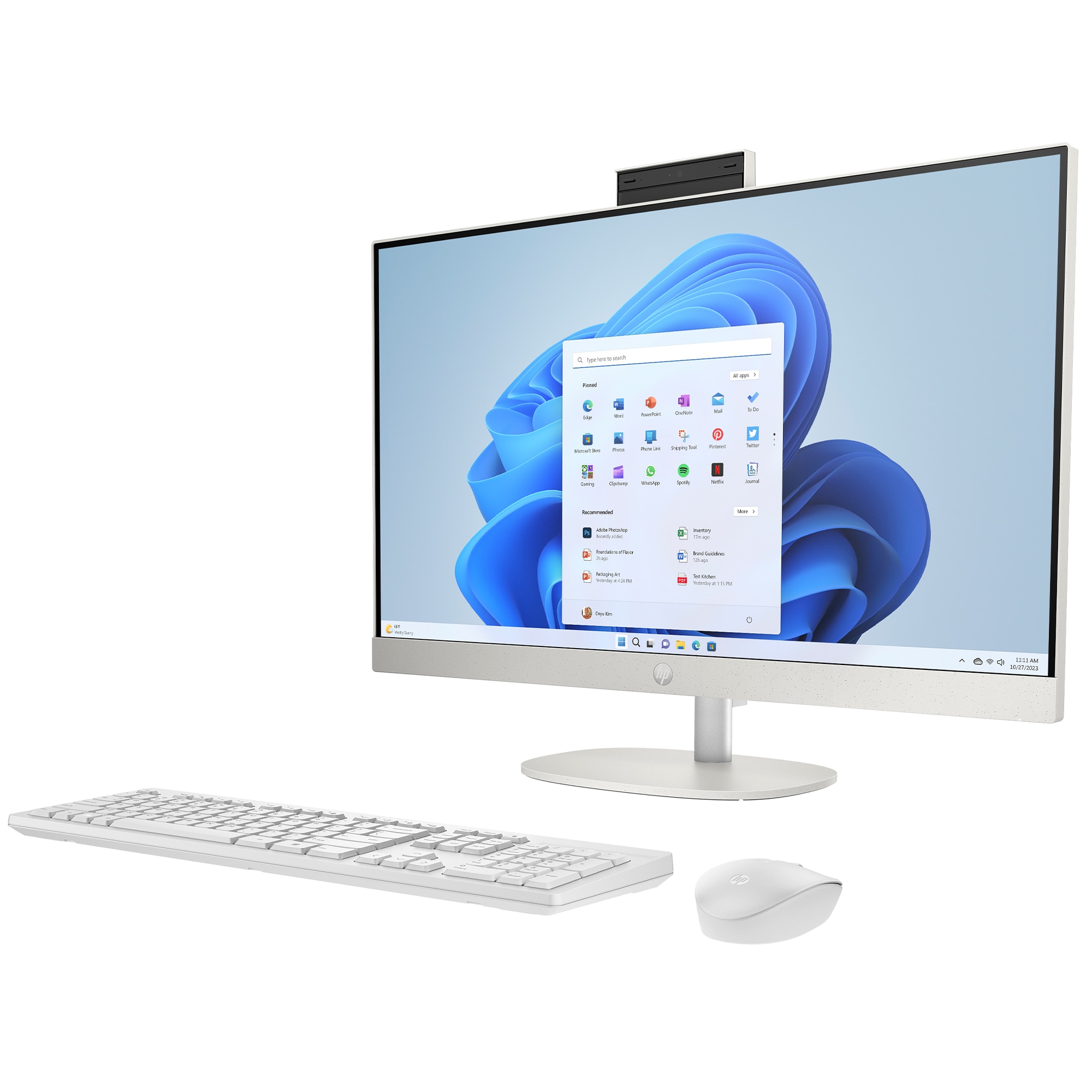 HP 27 in. Touch Screen All-in-One Desktop with Intel Core i5-1335U, 13th Gen,10-Core CPU, Intel UHD GPU, 16GB RAM, 512GB SSD & Windows 11 Home - Shell White, , hires
